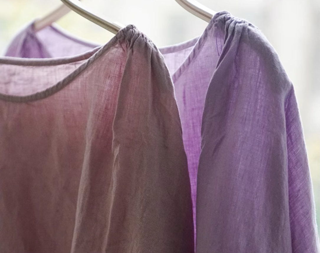 ◇切りっぱなしフリンジデザイン ラベンダーカラーリネン プルオーバー◇