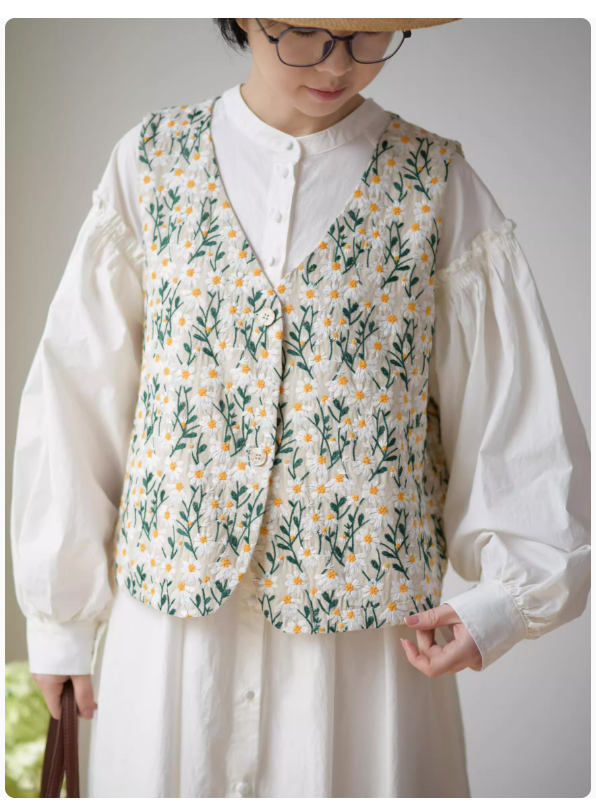 ☆コットンリネン花柄刺繍ベスト☆ – momad store ☆コットンリネン花柄刺繍ベスト☆ – momad store