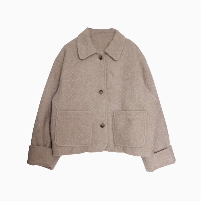 ◇ドロップショルダー ウール ショートジャケット◇