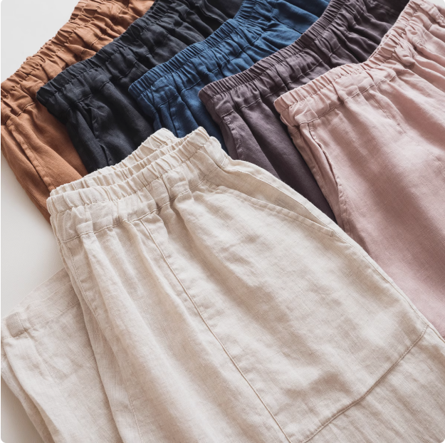 ◇6色展開◇リネン 8分丈 ゆったりシルエット イージーパンツ◇