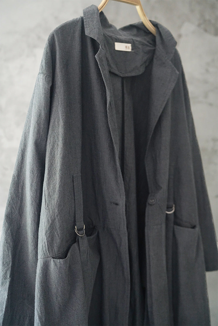 3色展開◇ドロップショルダー コットンゆったりデザインコート◇