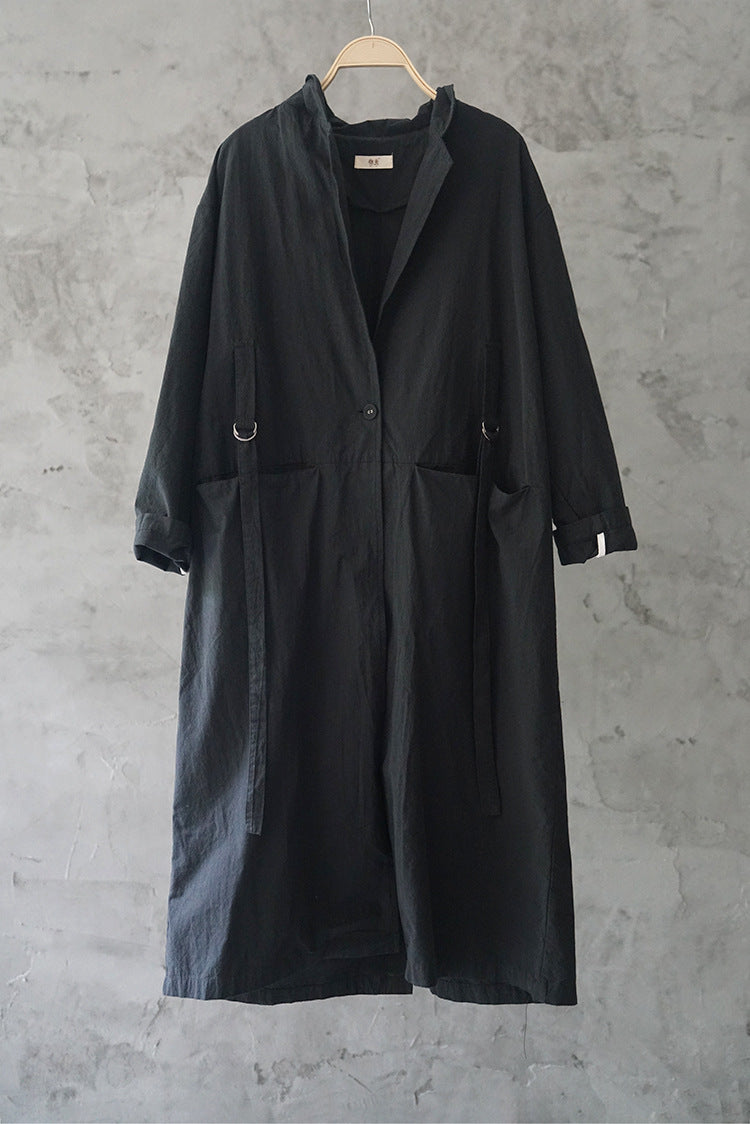 3色展開◇ドロップショルダー コットンゆったりデザインコート◇
