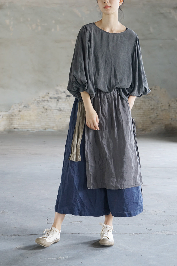 ☆ラミー 前掛けレイヤーデザインワイドパンツ☆