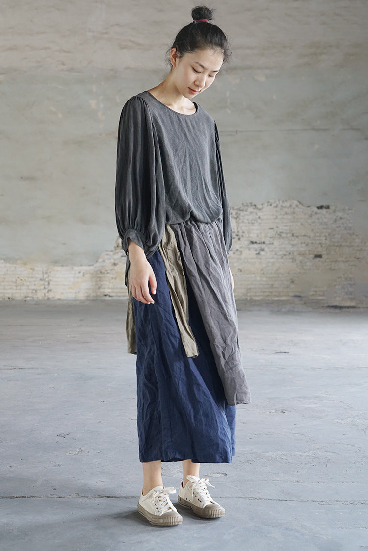 ☆ラミー 前掛けレイヤーデザインワイドパンツ☆