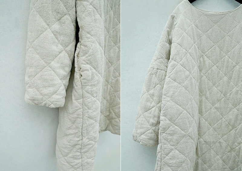 2色展開◇中綿キルティング ドロップショルダー ロングワンピース◇