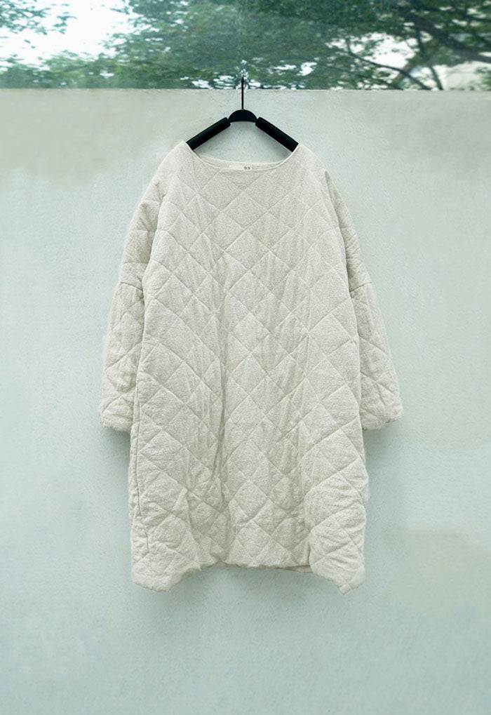 2色展開◇中綿キルティング ドロップショルダー ロングワンピース◇