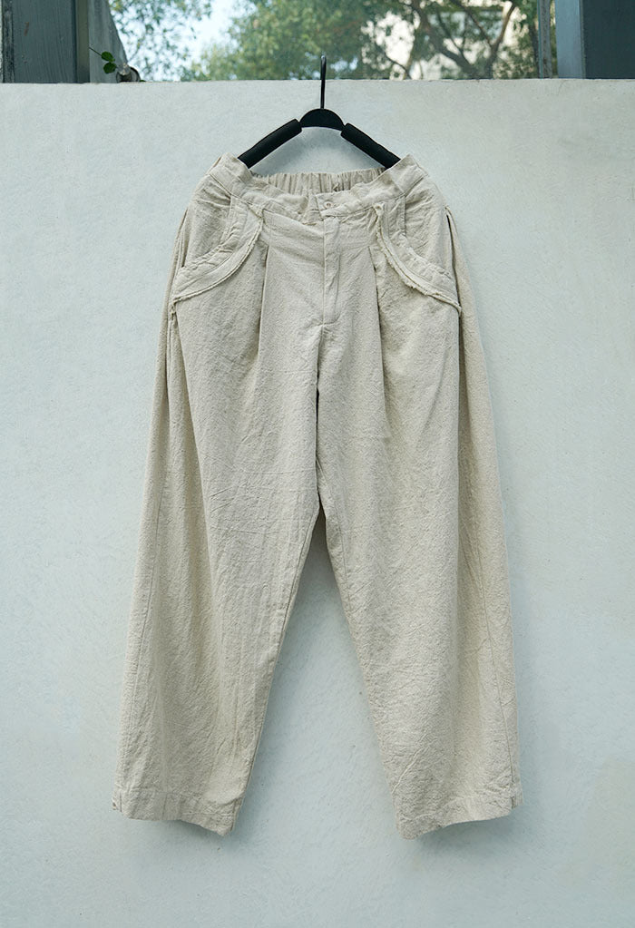 ◇◇SALE◇◇2色展開◇リネンコットン デザイン イージーパンツ◇