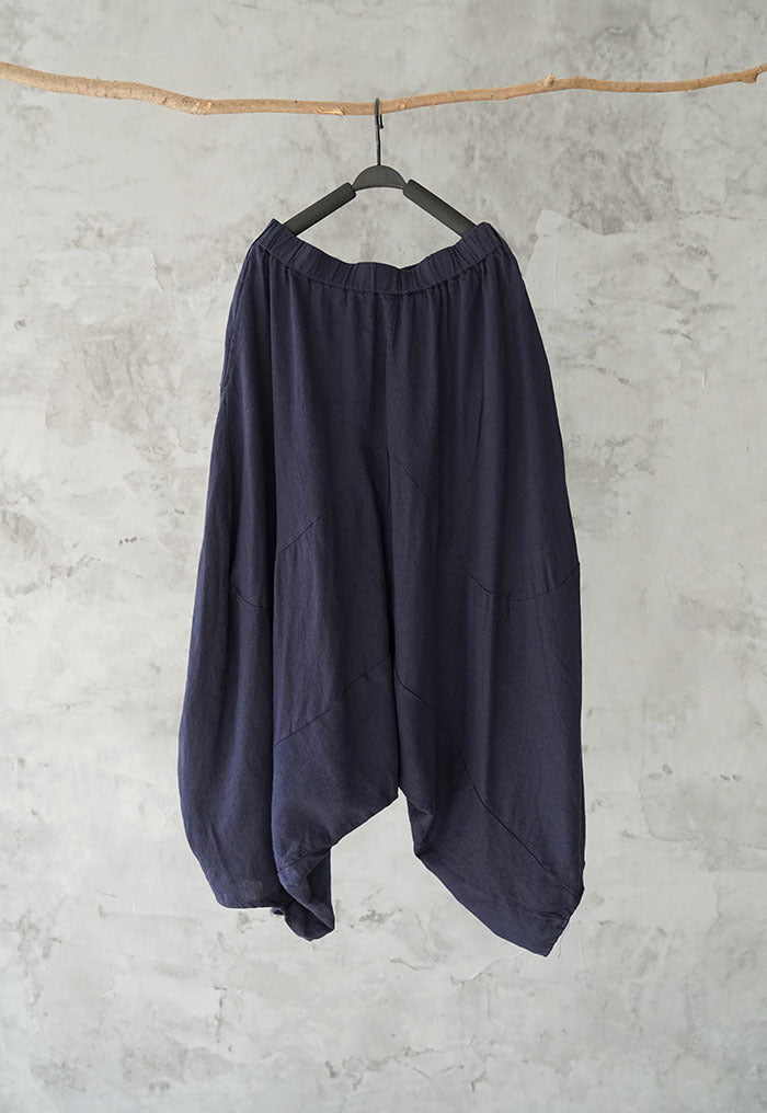 ◇◇SALE◇◇4色展開◇バルーンシルエットリネンコットン 8部丈 イージーパンツ◇