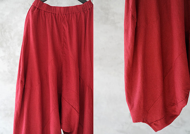 ◇◇SALE◇◇4色展開◇バルーンシルエットリネンコットン 8部丈 イージーパンツ◇
