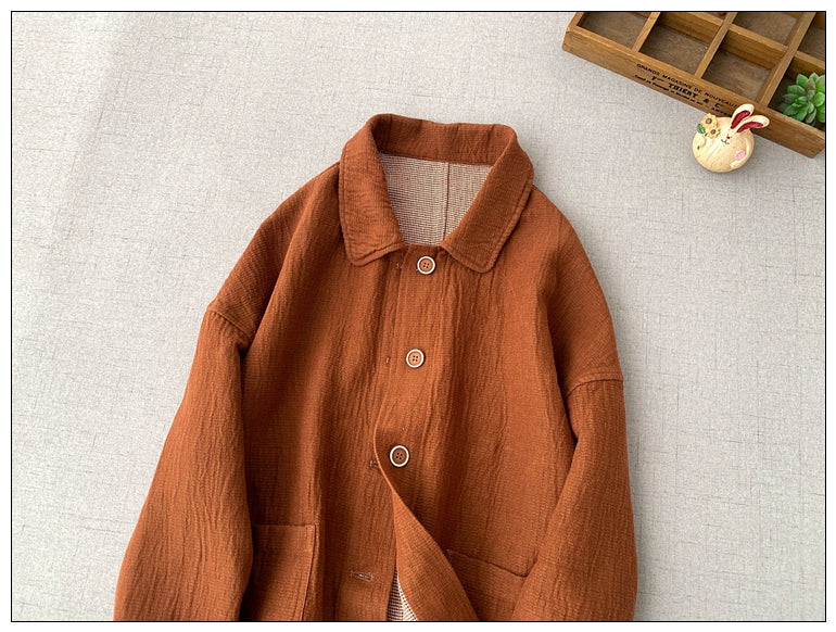 2色展開◇ドロップショルダー リネン ショートジャケット◇ 裏地付き