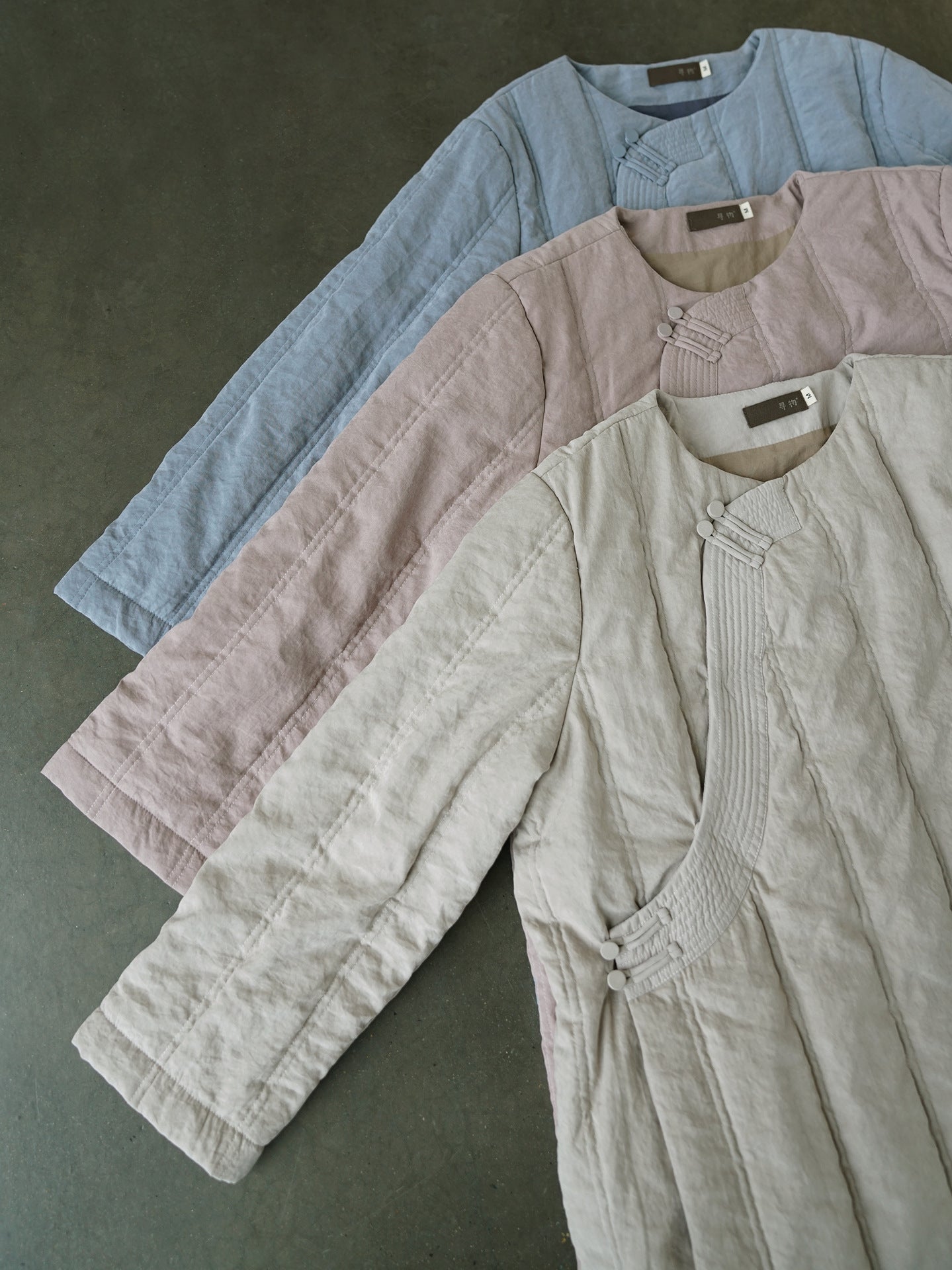 3色展開◇うっすら中綿生地で暖かオリエンタルワンピースドレス◇