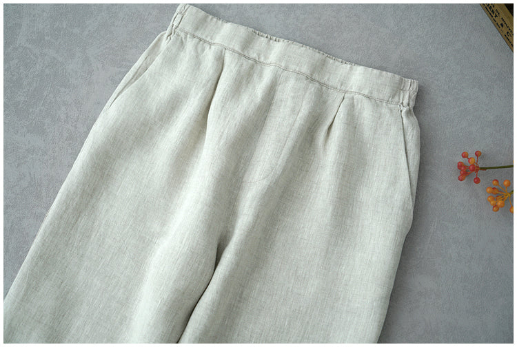 ◇8色展開◇豊富なサイズ展開◇品のあるリネン 8部丈 ワイド ワンタック イージーパンツ◇S~XL