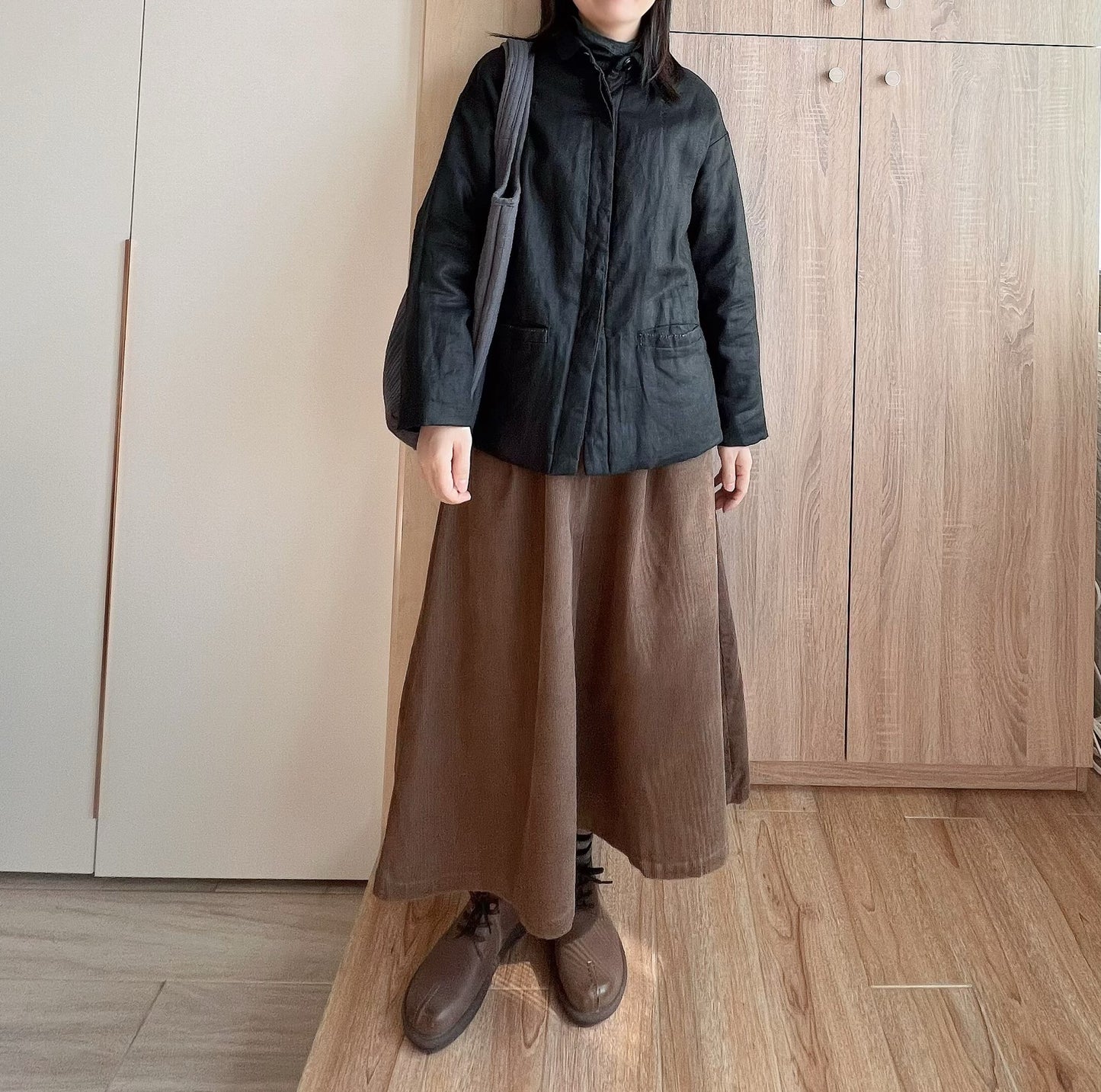 4色展開◇たっぷり中綿シルクでばっちり防寒◇リネン中綿コート