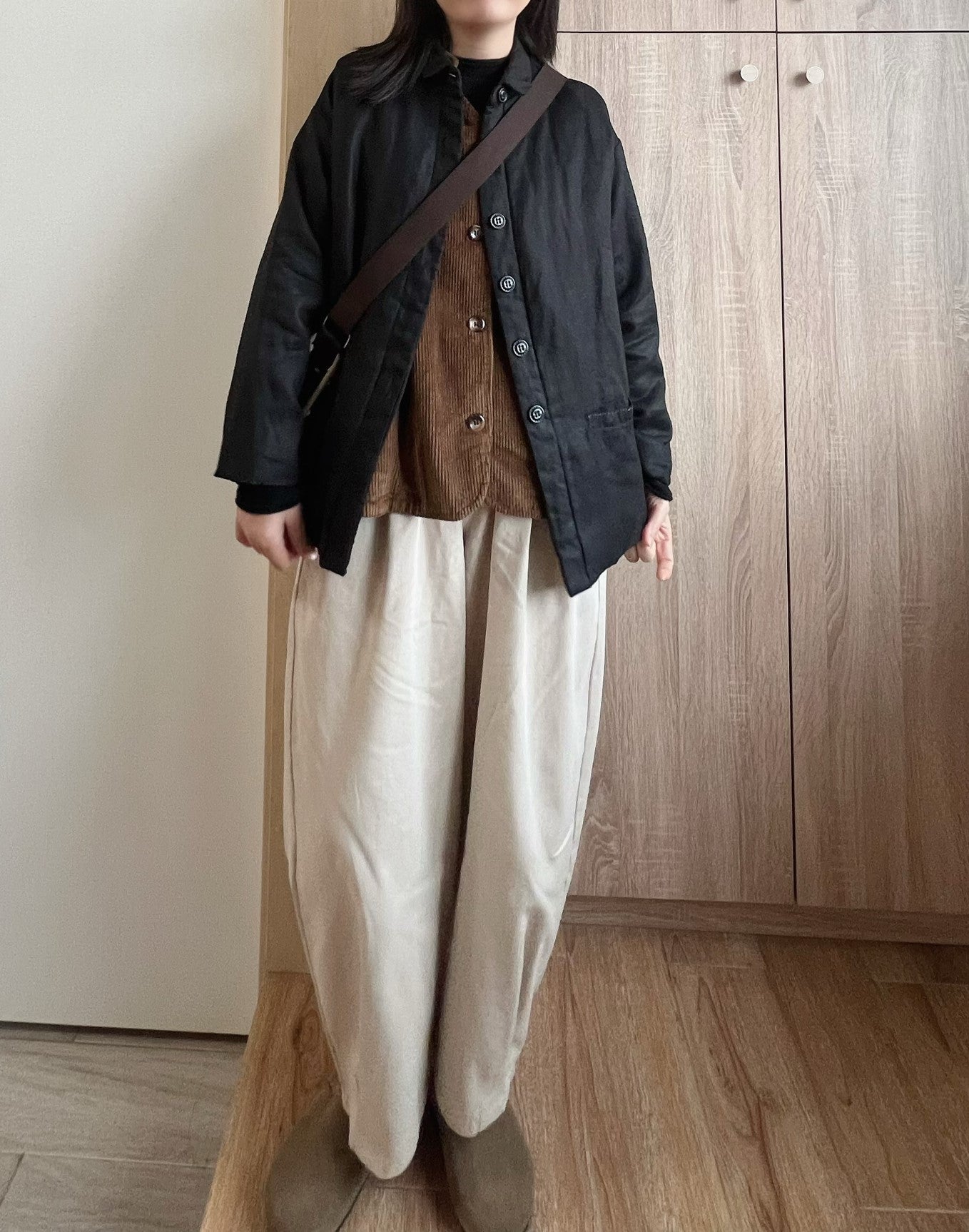 4色展開◇たっぷり中綿シルクでばっちり防寒◇リネン中綿コート