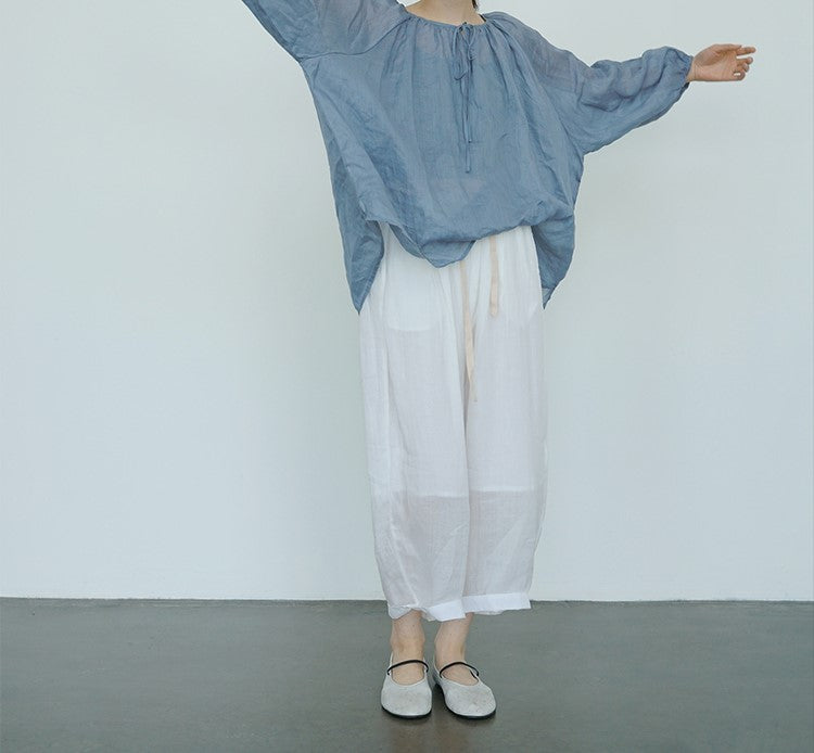 4色展開△9部丈 ラミー イージーワイドパンツ▽裏地付き