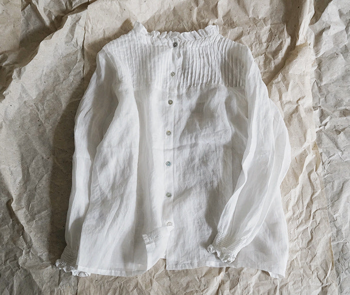 2色展開△フレンチアンティークスタイル レミー バックボタンシャツ▽