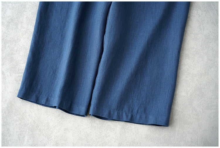 ◇8色展開◇豊富なサイズ展開◇品のあるリネン 8部丈 ワイド ワンタック イージーパンツ◇S~XL