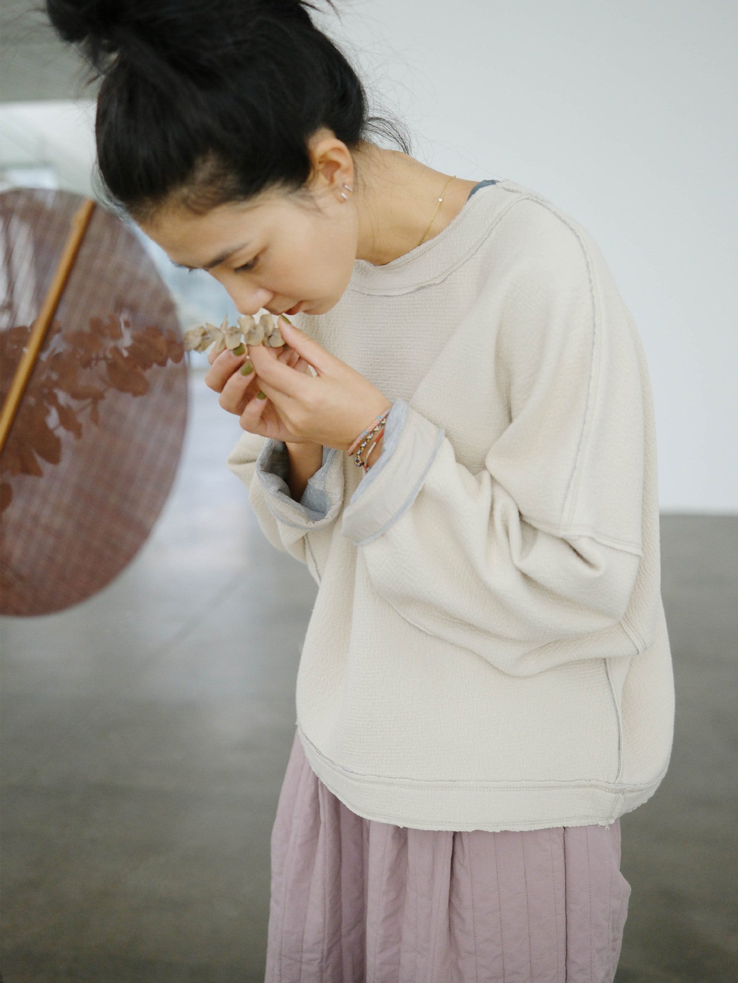 2色展開◇独特の表情豊かなテクスチャー ニット プルオーバー◇