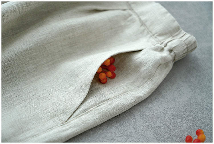 ◇8色展開◇豊富なサイズ展開◇品のあるリネン 8部丈 ワイド ワンタック イージーパンツ◇S~XL