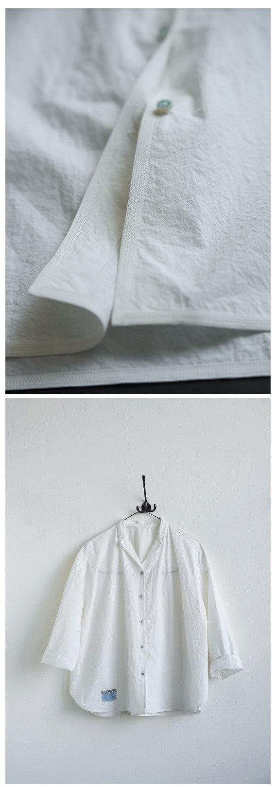 ✩コットン刺繍デザイン オープンカラーシャツ✩