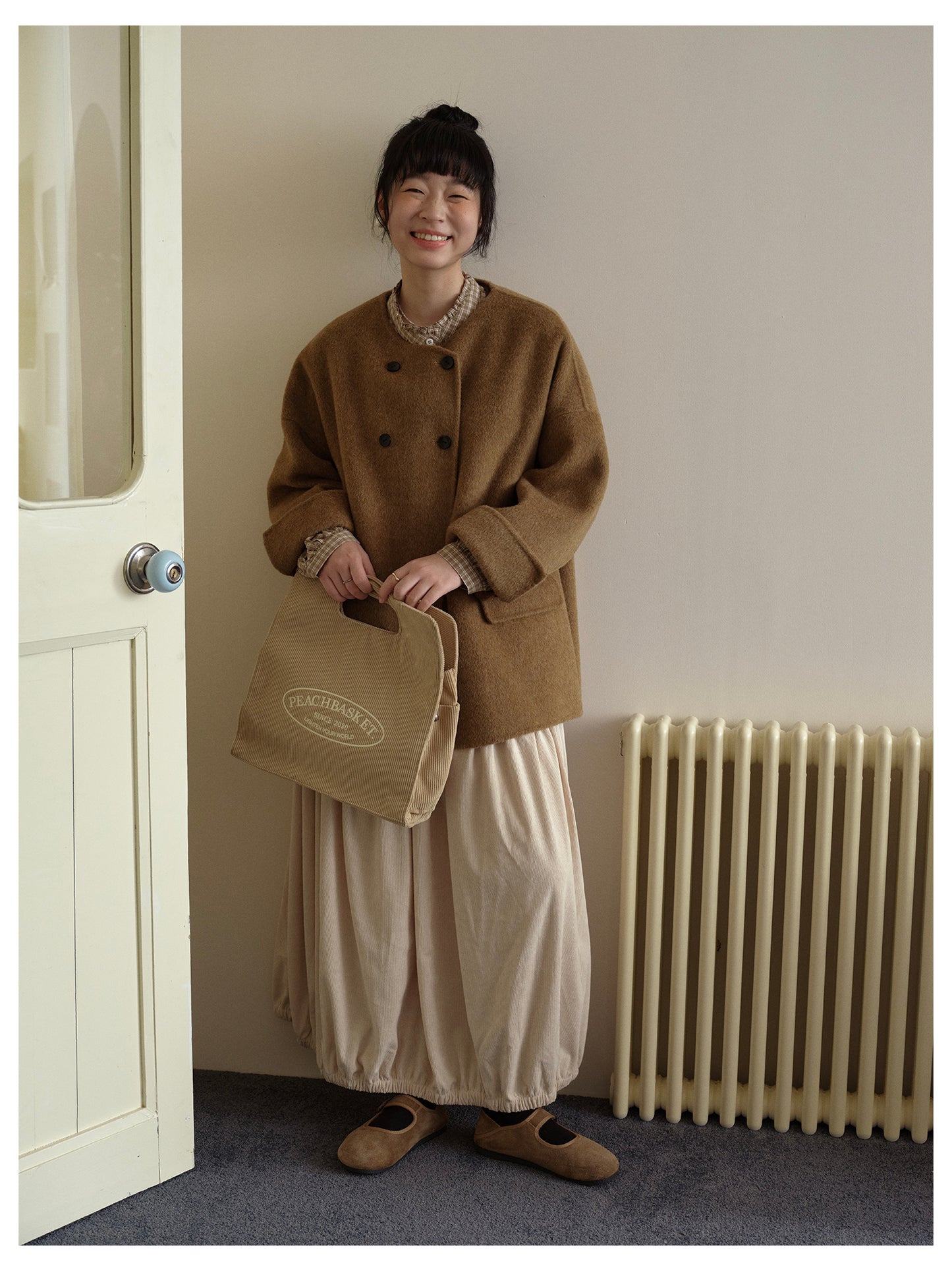 △ダブルフェイスメリノウールドロップショルダーゆったり ダブルブレスト ジャケット△