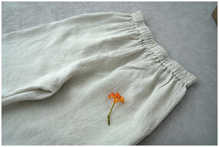 ◇8色展開◇豊富なサイズ展開◇品のあるリネン 8部丈 ワイド ワンタック イージーパンツ◇S~XL