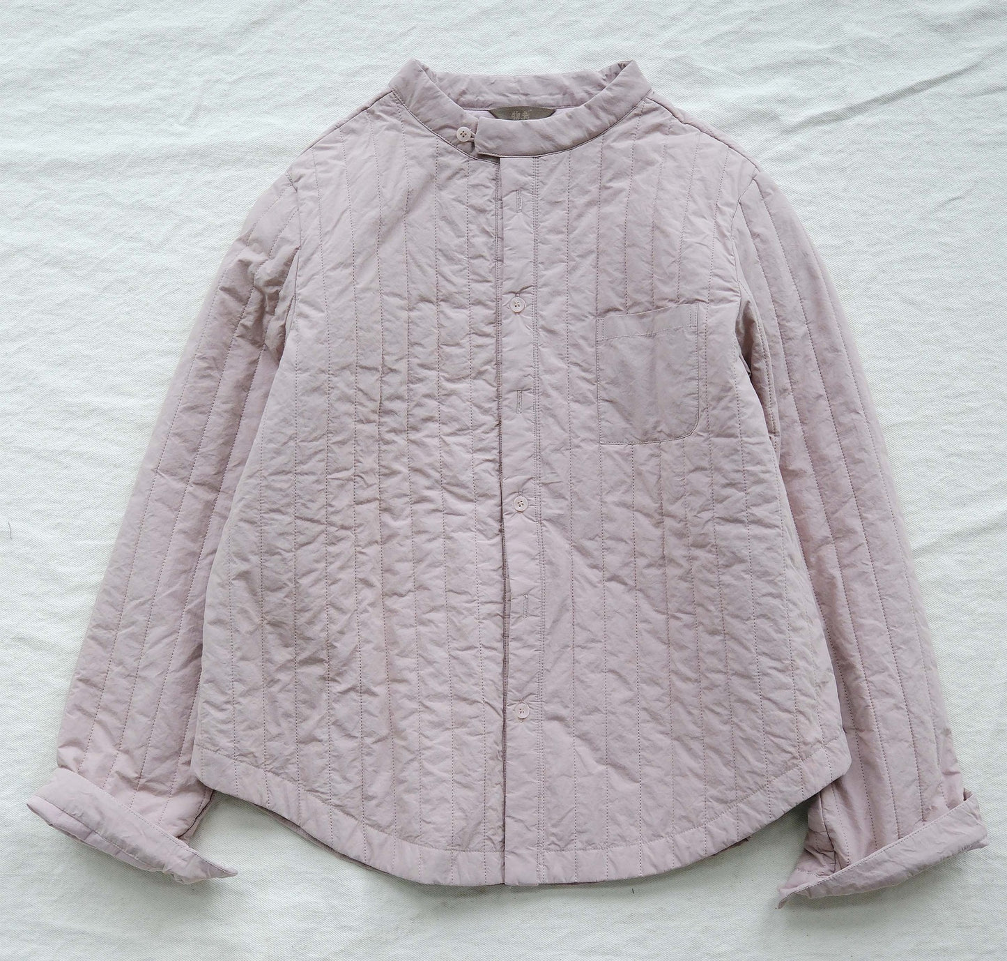 5色展開△うっすら中綿バンドカラーシャツ△