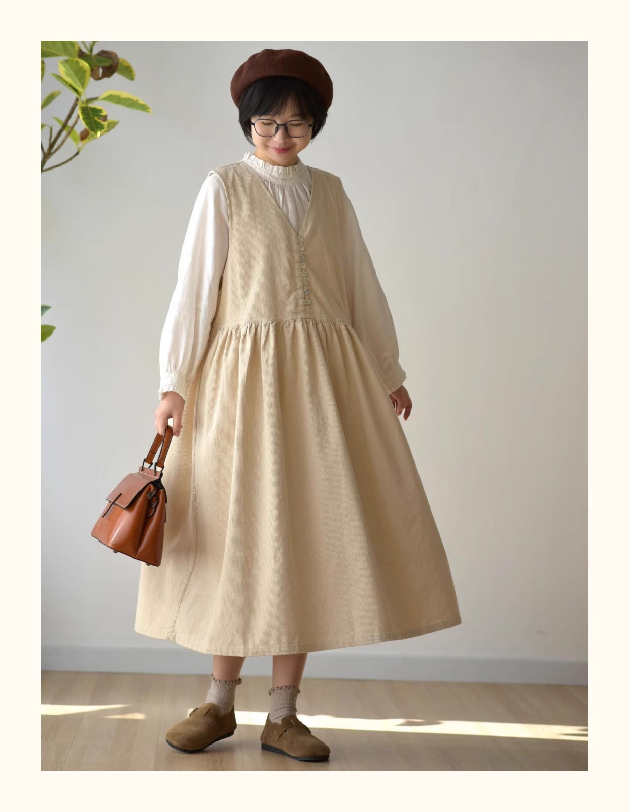 2色展開◇コットンコーデュロイ ジャンパースカート ドレス◇