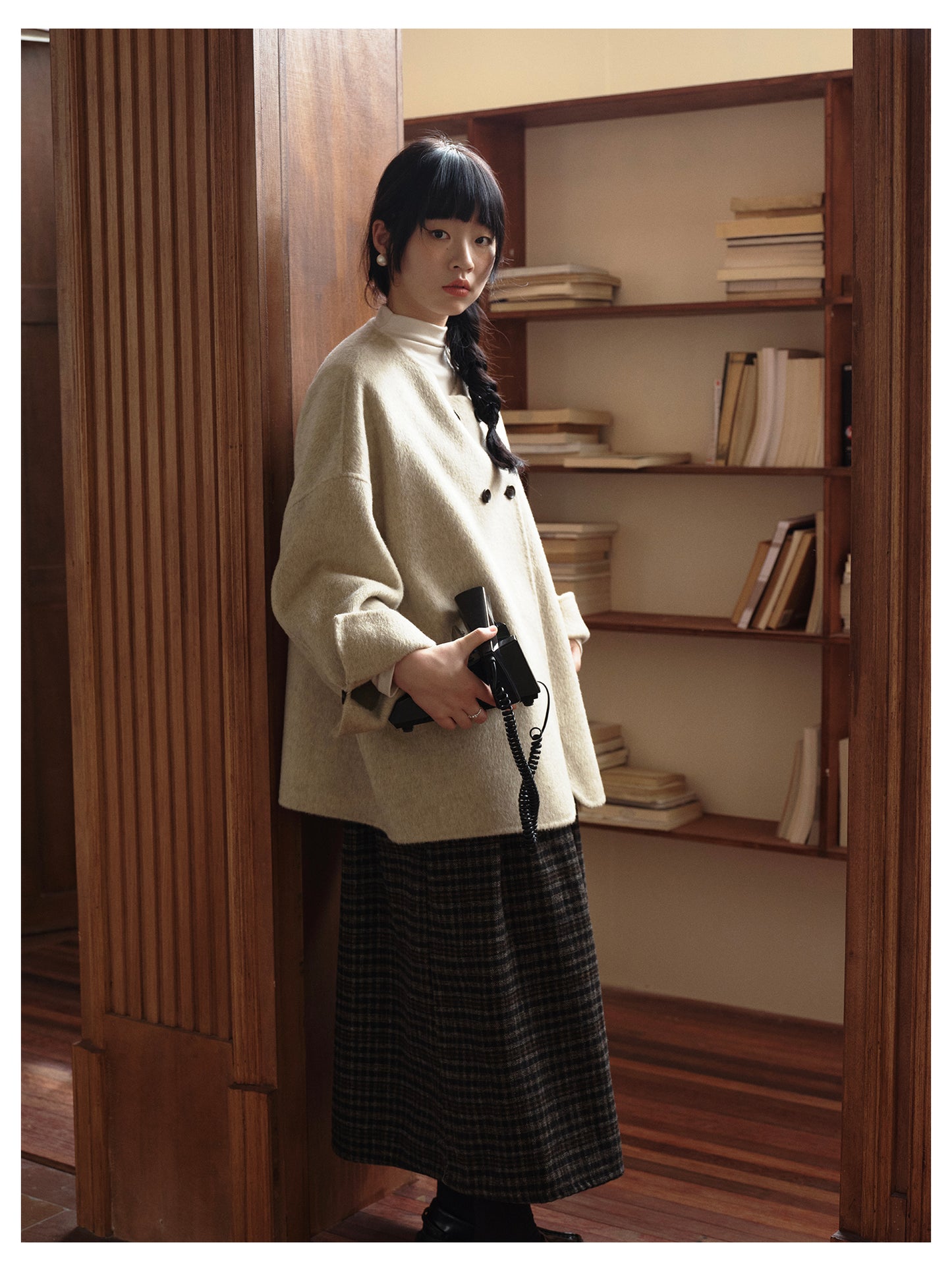 △ダブルフェイスメリノウールドロップショルダーゆったり ダブルブレスト ジャケット△