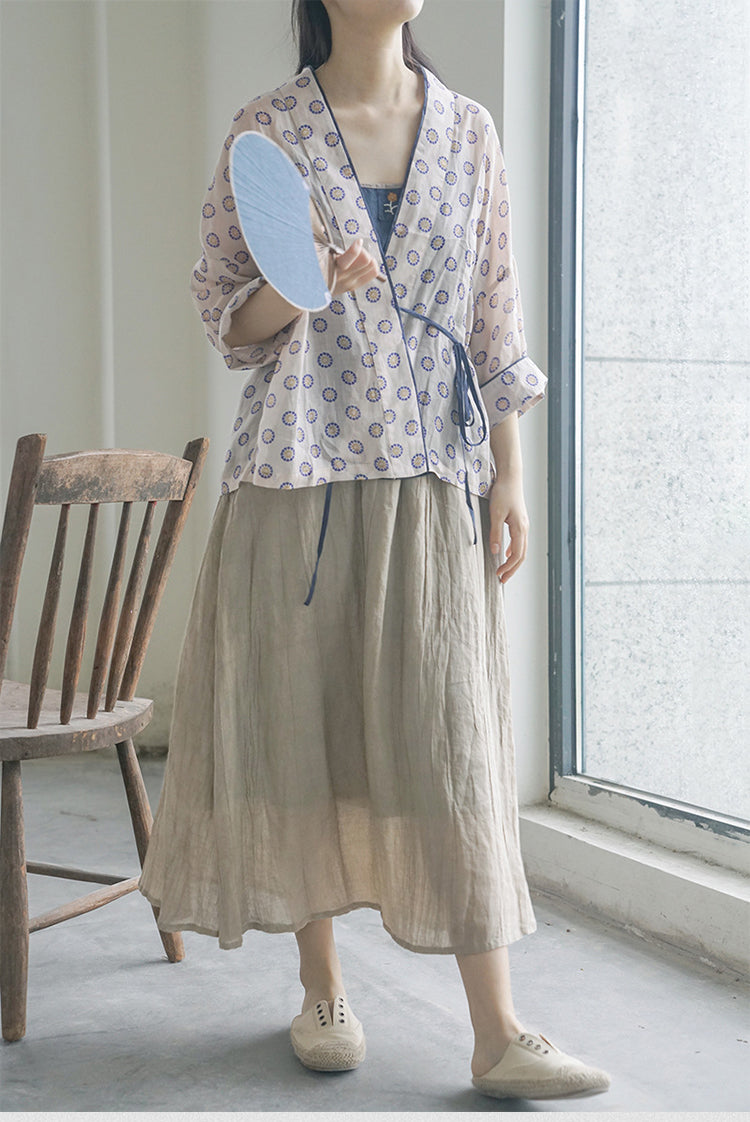 3色展開◇表情豊かな生地感が美しい◇風通し良く夏にピッタリ◇ツイルラミーAラインスカート◇
