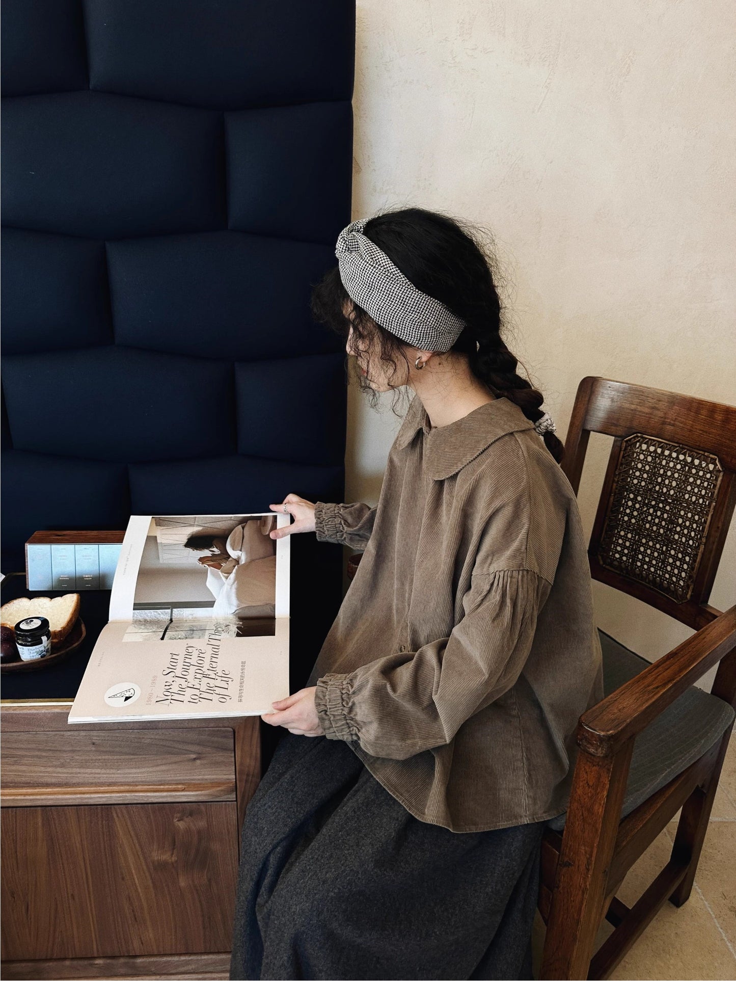 ◇しっかり厚みあるコットンコーデュロイ ドロップショルダーシャツ◇