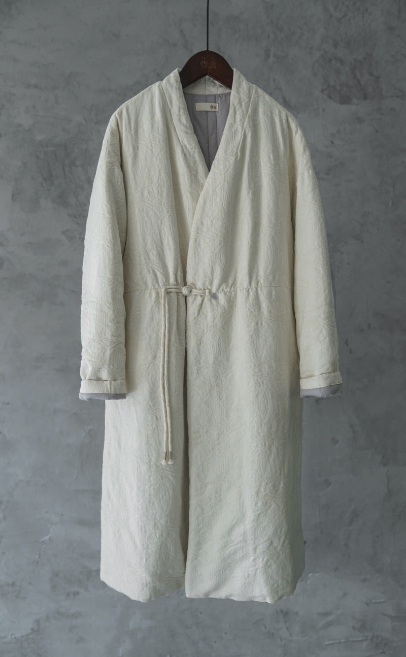 2色展開◇軽量暖かでデイリーユース◇ドロップショルダー コットンジャガード中綿ノーカラーコート◇