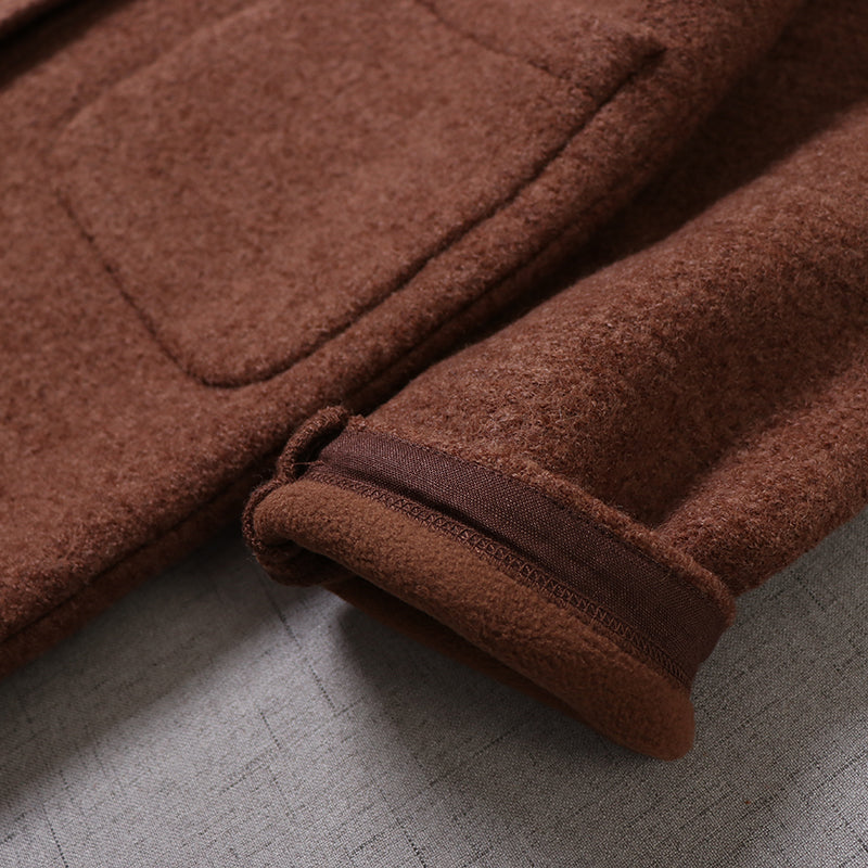 4色展開△ダブルフェイスウール ゆったりドロップショルダー フーディー ロングコート△