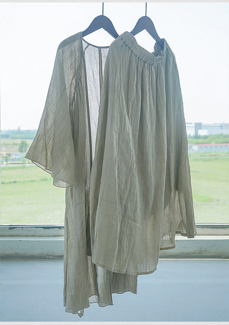 3色展開◇表情豊かな生地感が美しい◇風通し良く夏にピッタリ◇ツイルラミーAラインスカート◇