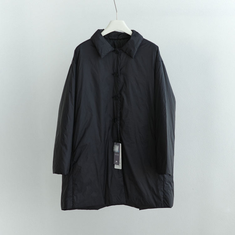2色展開◇ばっちり防寒◇ドロップショルダー ゆったり ホワイトグースダウンコート◇