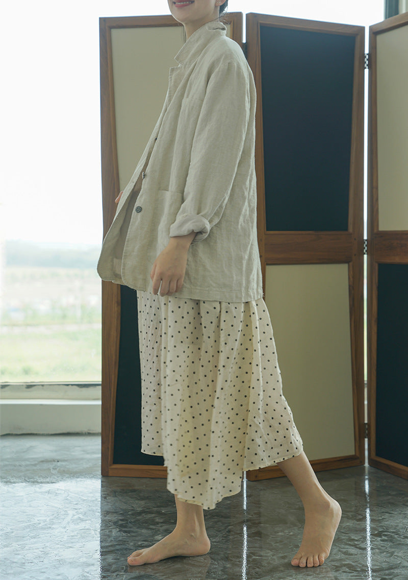 程良くゆったりシルエット◇リネン カジュアルジャケット◇