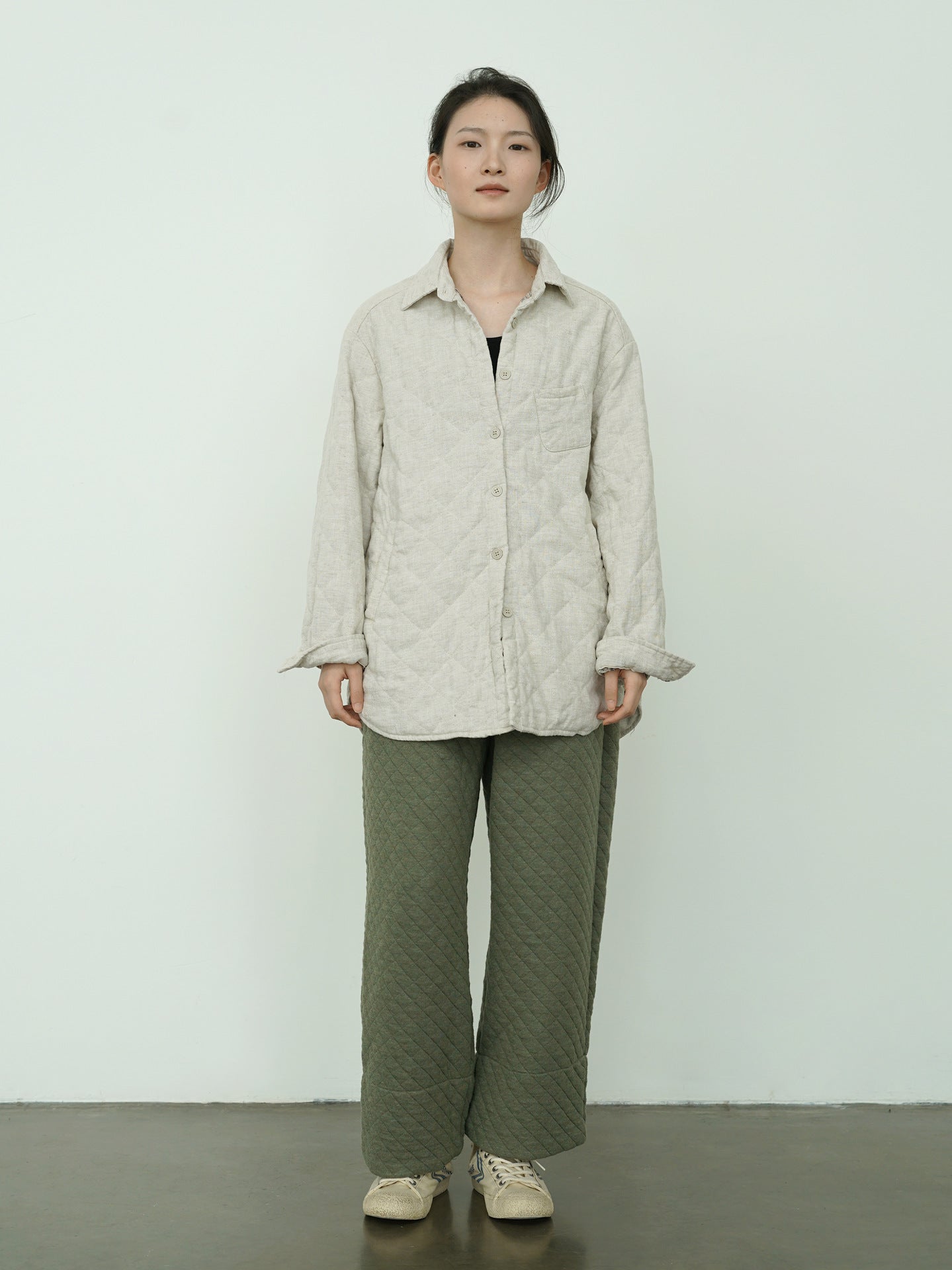 4色展開◇中綿リネンキルティングシャツ◇