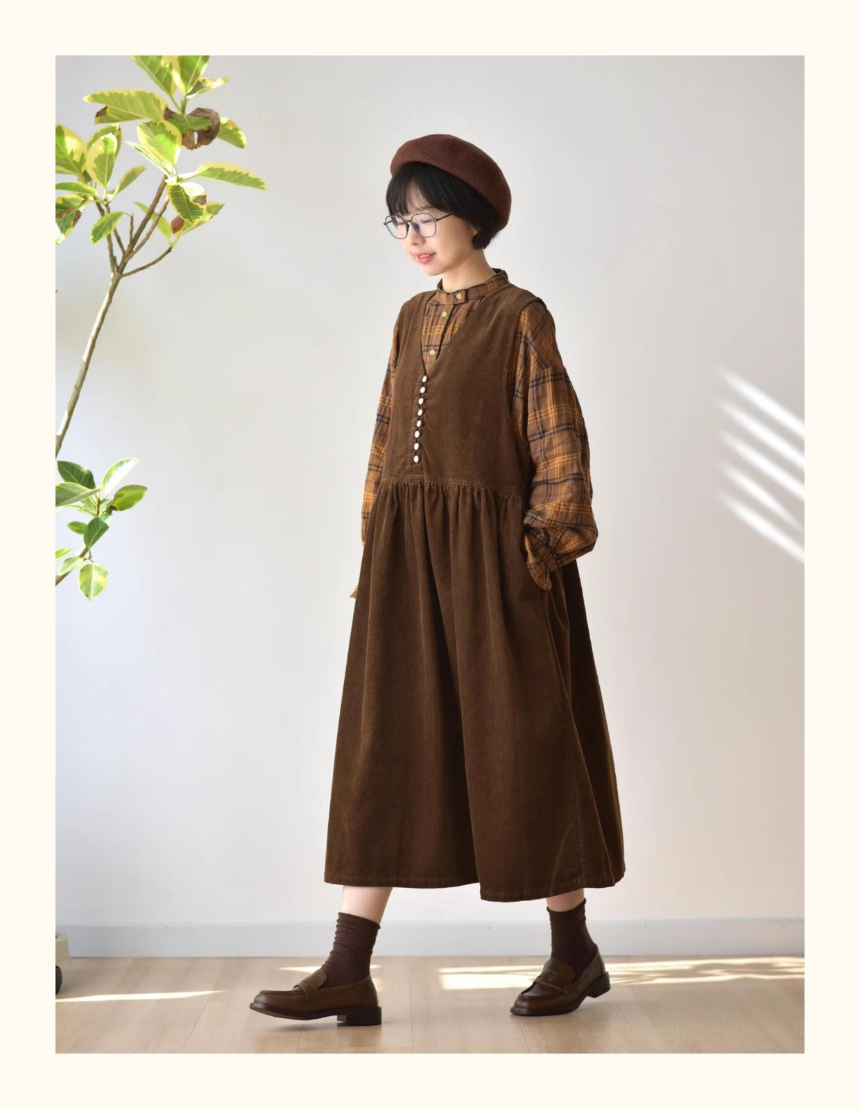 2色展開◇コットンコーデュロイ ジャンパースカート ドレス◇