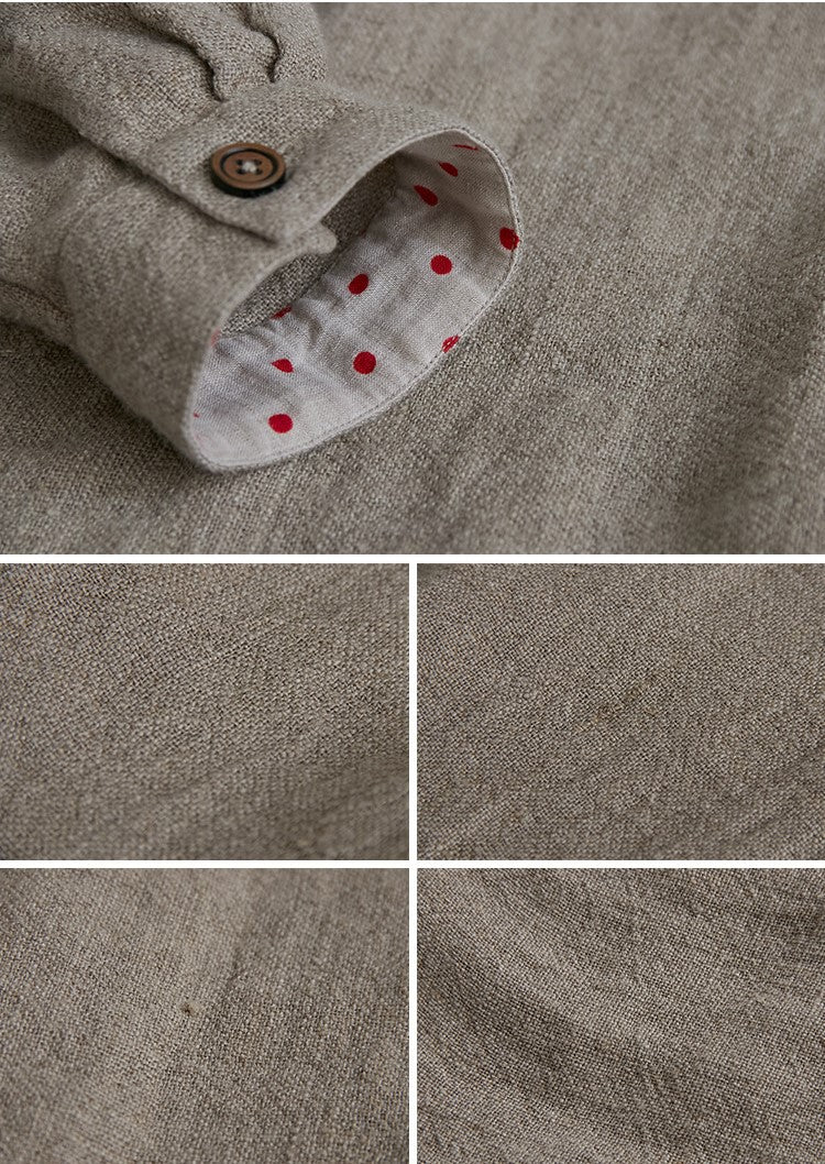 表情豊かなリネン生地◇ドロップショルダーリネンシャツ◇