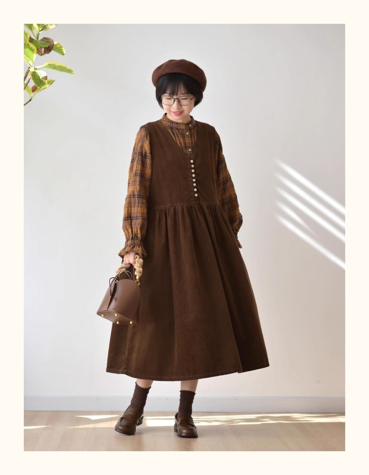 2色展開◇コットンコーデュロイ ジャンパースカート ドレス◇