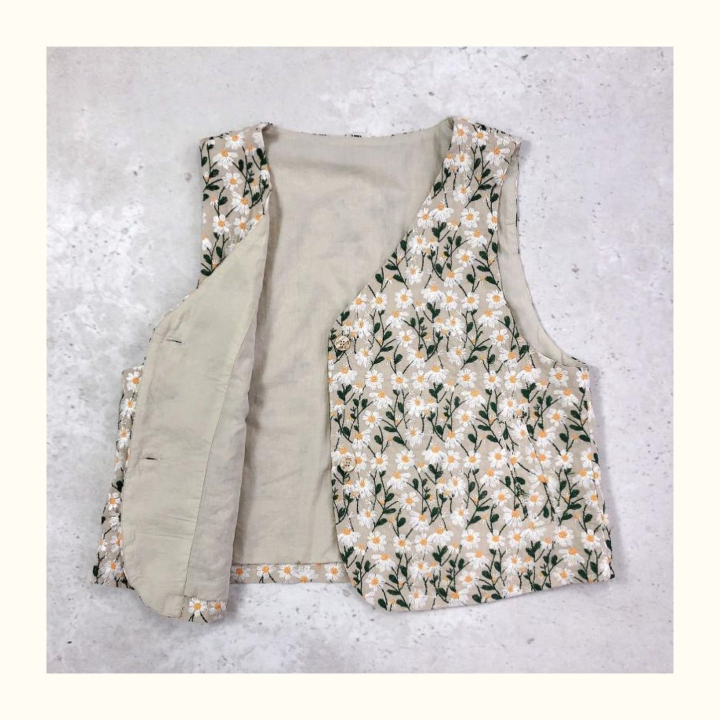 ☆コットンリネン花柄刺繍ベスト☆