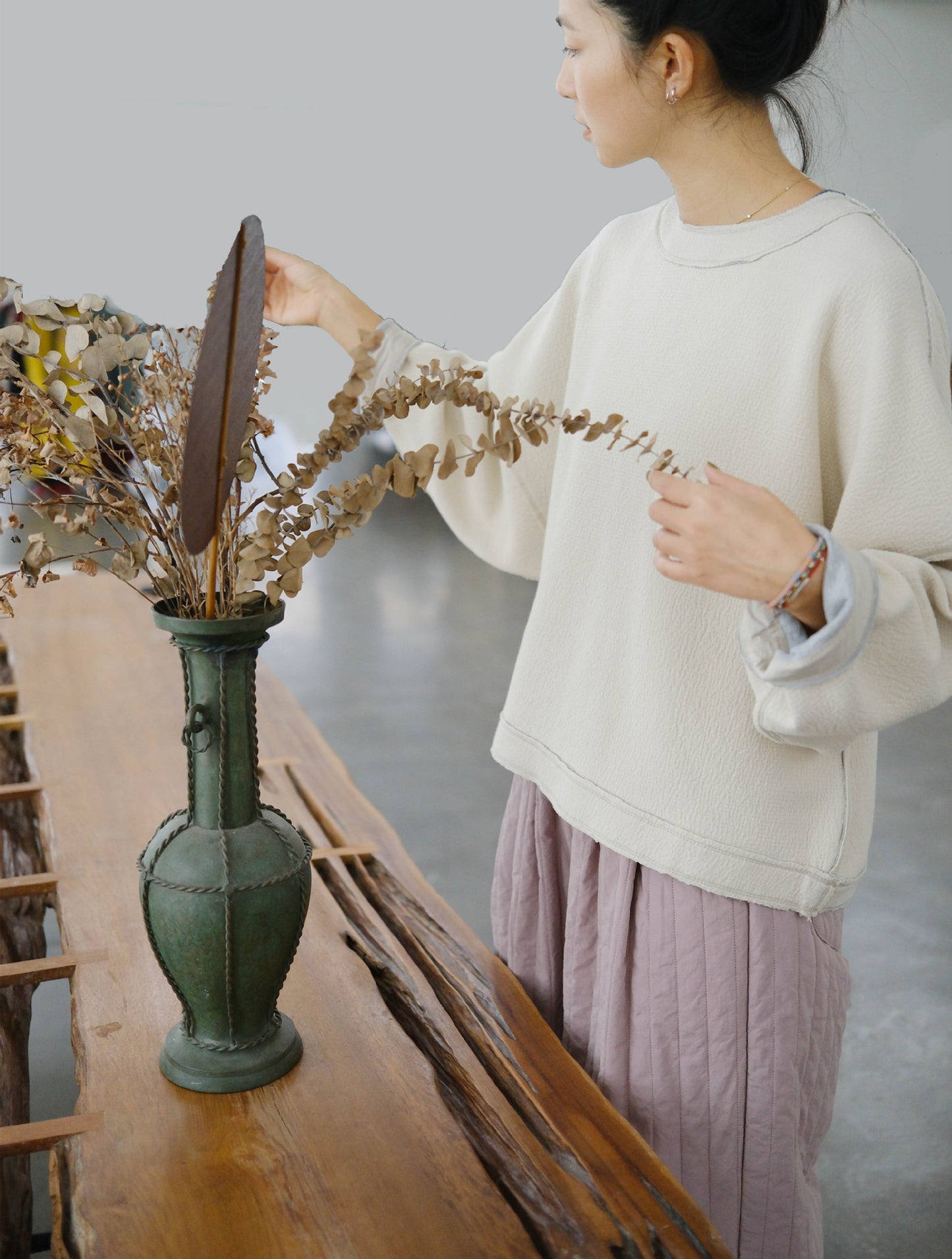 2色展開◇独特の表情豊かなテクスチャー ニット プルオーバー◇