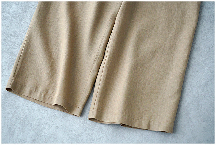 ◇8色展開◇豊富なサイズ展開◇品のあるリネン 8部丈 ワイド ワンタック イージーパンツ◇S~XL