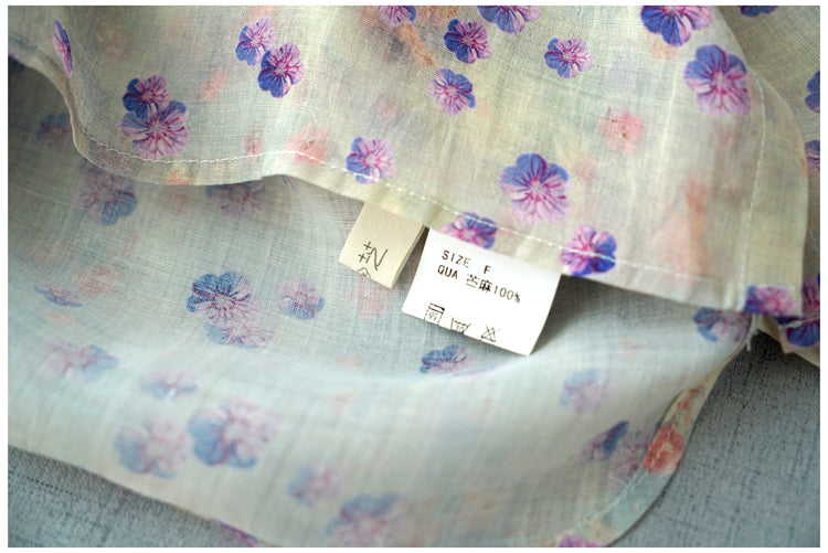 3色展開◇控えめな小花柄で品のあるデザイン◇ラミーシャツ◇
