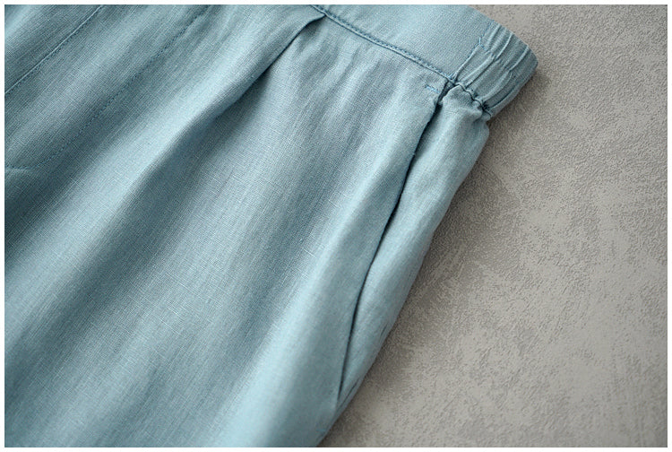 ◇8色展開◇豊富なサイズ展開◇品のあるリネン 8部丈 ワイド ワンタック イージーパンツ◇S~XL