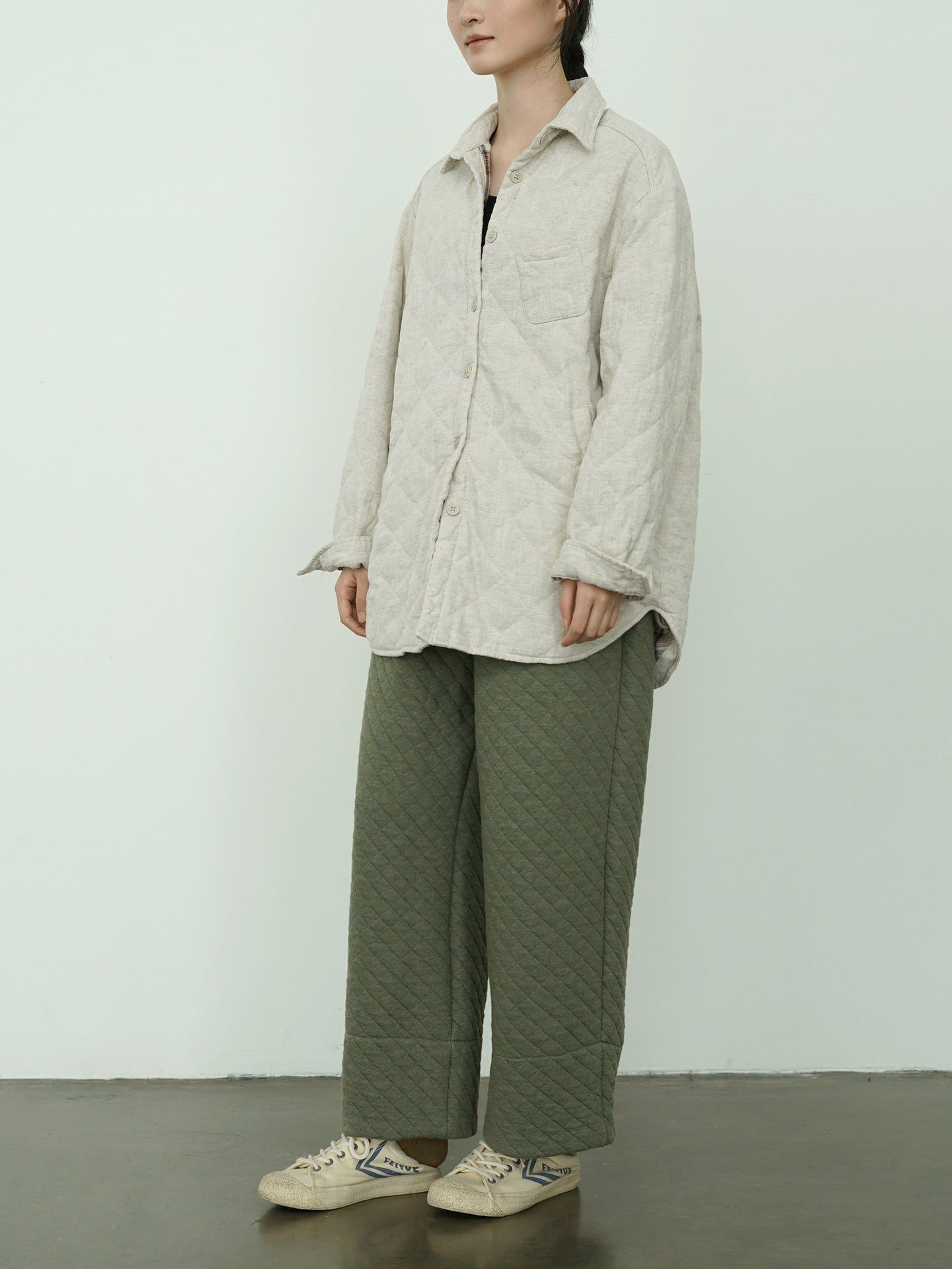 4色展開◇中綿リネンキルティングシャツ◇