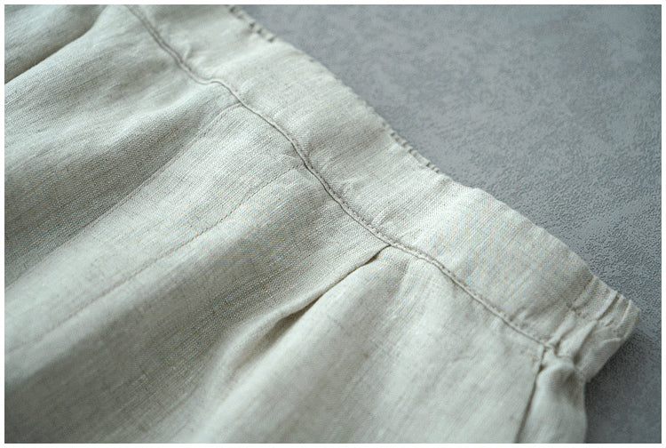 ◇8色展開◇豊富なサイズ展開◇品のあるリネン 8部丈 ワイド ワンタック イージーパンツ◇S~XL