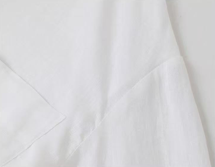 ◇リネン ドロップショルダー スキッパーブラウス◇ M/Lサイズ