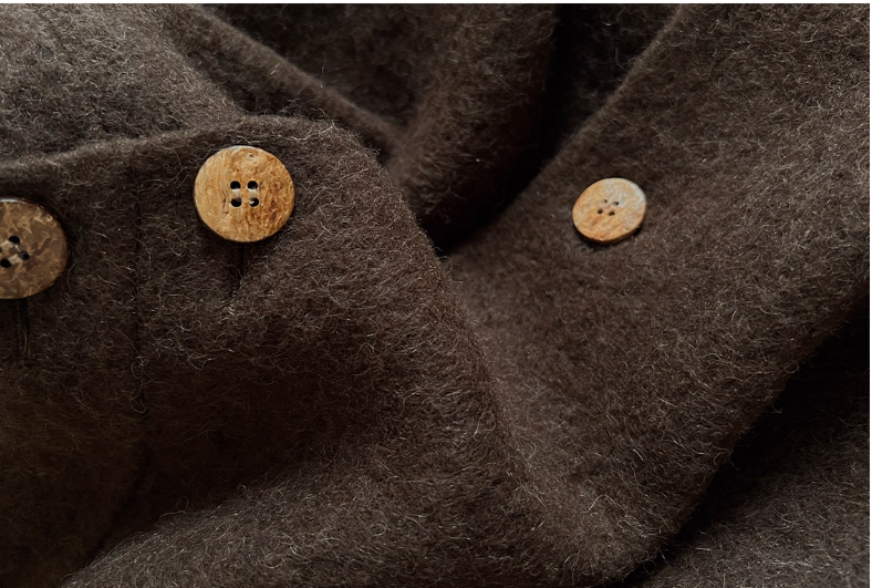 ◇ダブルフェイスウールで暖か ラグランスリーブゆったり コート◇