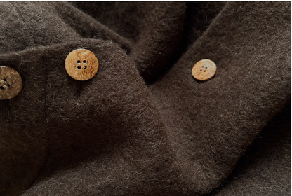 ◇ダブルフェイスウールで暖か ラグランスリーブゆったり コート◇